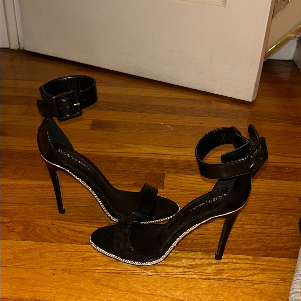 BCBGeneration Black Ankle Strap Heels - Picture 5 of 5